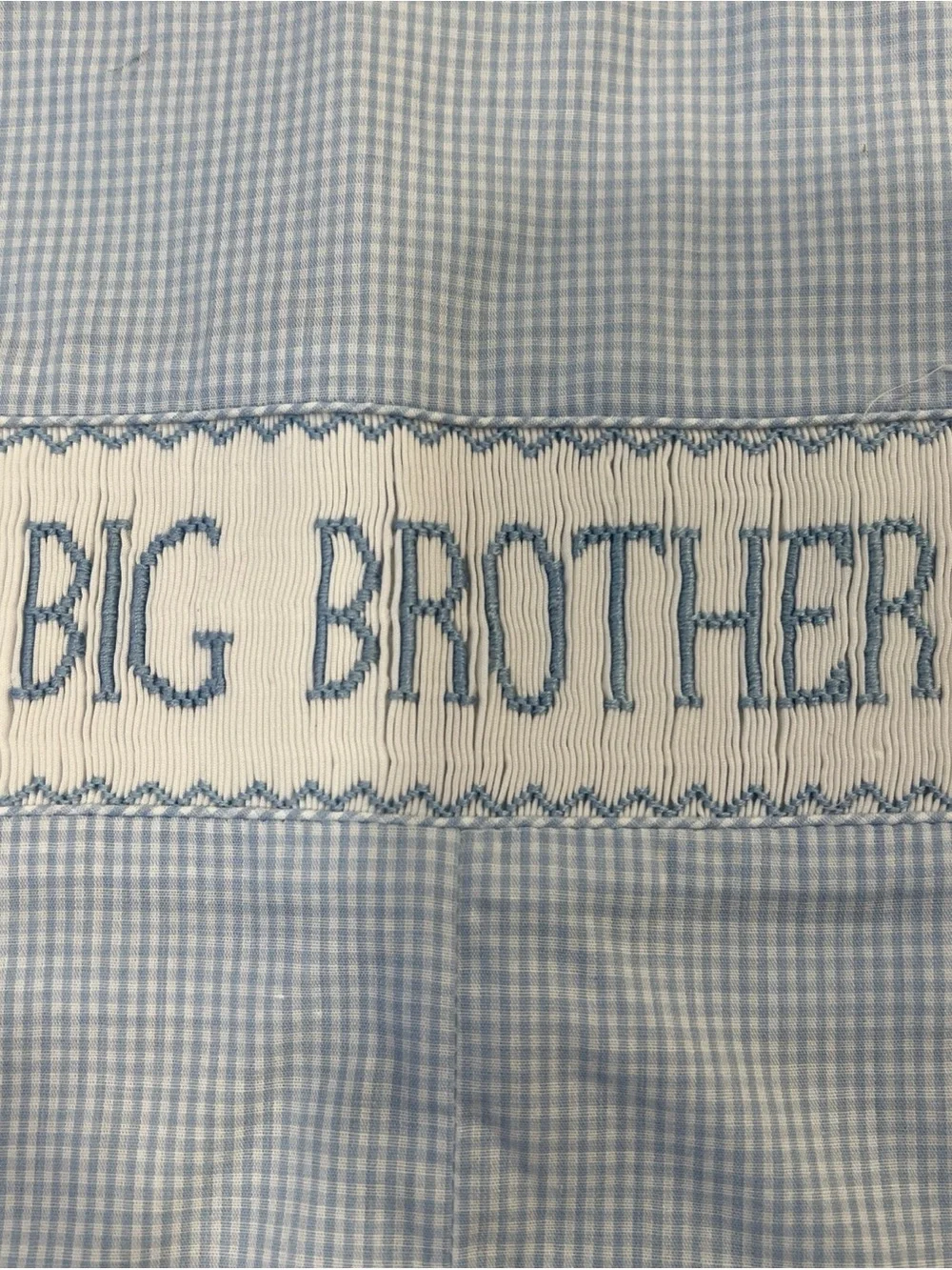 Southern Sunshine Big Brother Smocked Blue Gingham Jon Jon One Piece Romper 2T